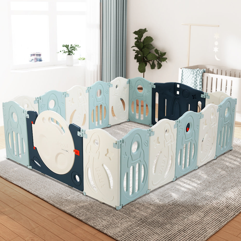 Keezi Baby Playpen 16 Panels Foldable Toddler Fence